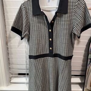 Chic Black and White Checkered Dress
